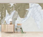 3D Leaf Japanese Banana Leaf Wall Mural Wallpaper YXL 1193
