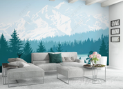 3D Animal Forest Elk Mountain River Wall Mural Wallpaper YXL 1231
