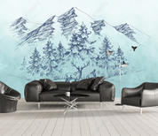 3D Animal Snow Mountain Elk Wall Mural Wallpaper YXL 1232
