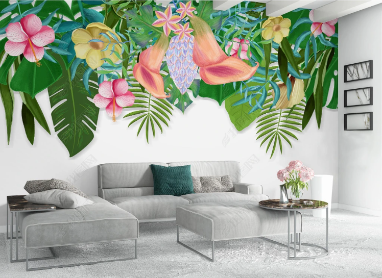 3D Plant Selva Floral Wall Mural Wallpaper YXL 1236
