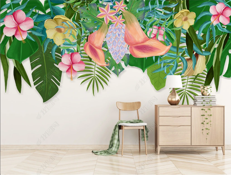 3D Plant Selva Floral Wall Mural Wallpaper YXL 1236