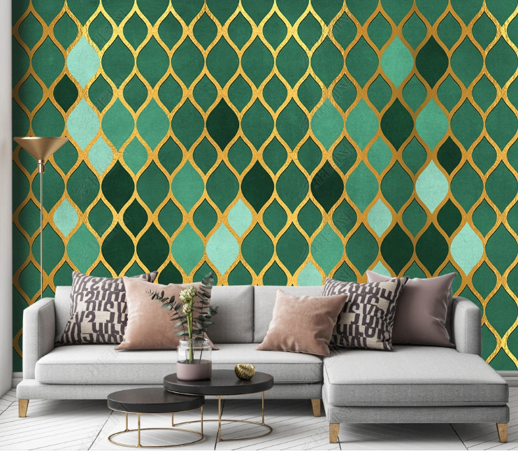 3D Geometric Rhombus Line Wall Mural Wallpaper YXL 1243