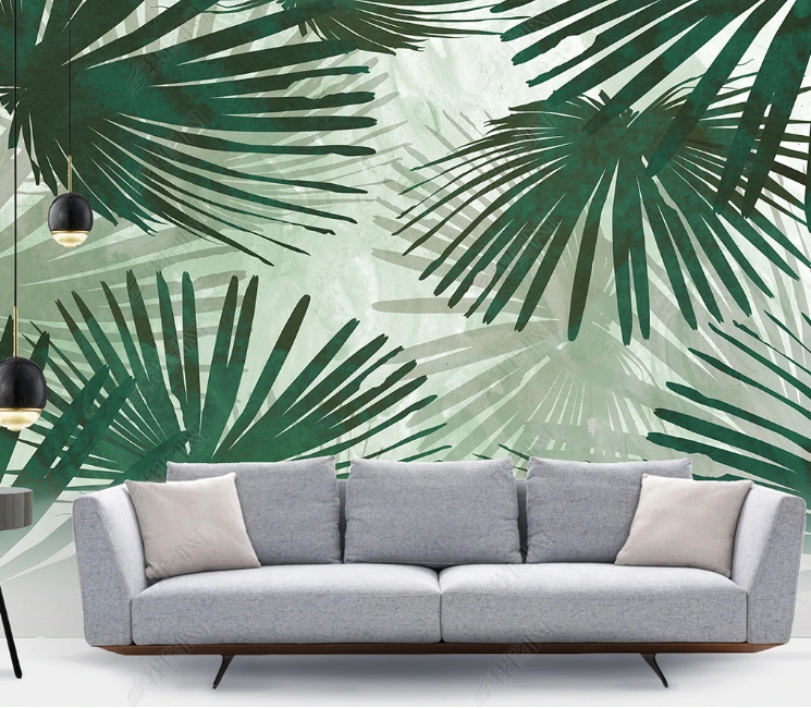 3D Leaf Greenery Wall Mural Wallpaper YXL 1291