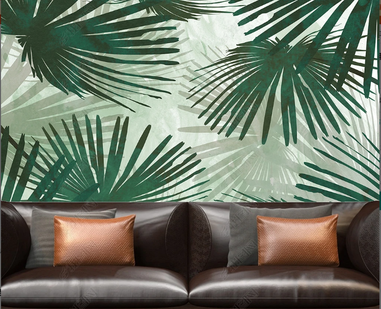 3D Leaf Greenery Wall Mural Wallpaper YXL 1291
