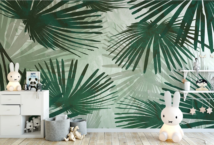 3D Leaf Greenery Wall Mural Wallpaper YXL 1291