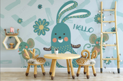 3D Animal Rabbit Mouse Green Wall Mural Wallpaper YXL 1300