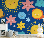 3D Cartoon Sun Star Wall Mural Wallpaper YXL 1305