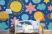 3D Cartoon Sun Star Wall Mural Wallpaper YXL 1305