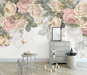 3D Flowers Rose Leaf Wall Mural Wallpaper YXL 1322