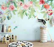 3D Floral Rose Greenery Wall Mural Wallpaper YXL 1331