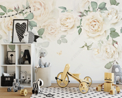 3D Flowers  Rose Greenery Wall Mural Wallpaper YXL 1340