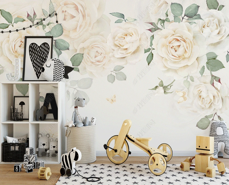 3D Flowers  Rose Greenery Wall Mural Wallpaper YXL 1340