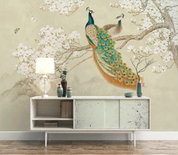 3D Animal Peacock Magnolia Flower Butterfly Wall Mural Wallpaper YXL 1344