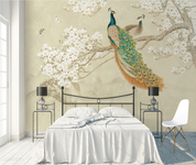 3D Animal Peacock Magnolia Flower Butterfly Wall Mural Wallpaper YXL 1344
