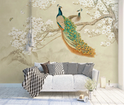 3D Animal Peacock Magnolia Flower Butterfly Wall Mural Wallpaper YXL 1344