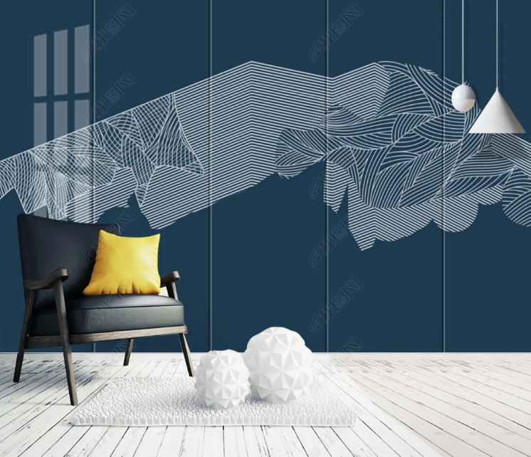 3D Abstract Line Wall Mural Wallpaper YXL 1358