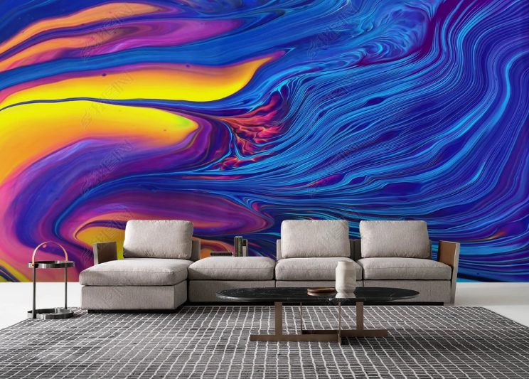 3D Abstract Damaskeen Colours Wall Mural Wallpaper YXL 1362
