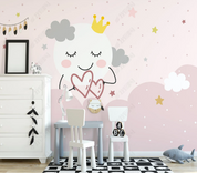 3D Cartoon Sun Cloud Star Wall Mural Wallpaper YXL 1382