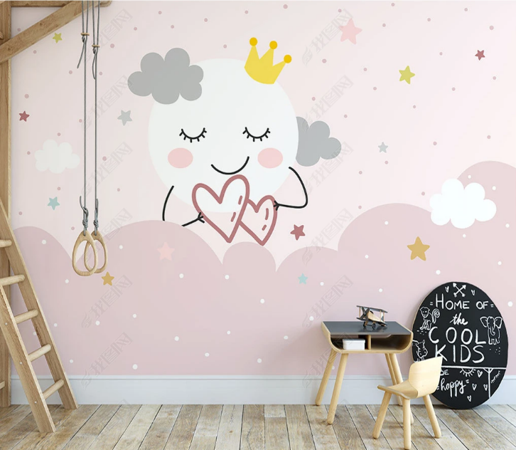 3D Cartoon Sun Cloud Star Wall Mural Wallpaper YXL 1382