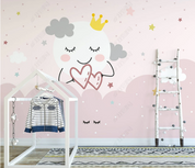 3D Cartoon Sun Cloud Star Wall Mural Wallpaper YXL 1382