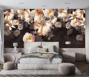 3D Oil painting Floral Pink Wall Mural Wallpaper YXL 1427