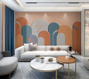 3D Geometric Ellipse Rectangle Pink Wall Mural Wallpaper YXL 1452