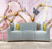 3D Watercolour Butterfly Wave Wall Mural Wallpaper YXL 1469