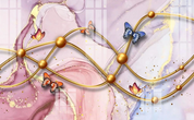3D Watercolour Butterfly Wave Wall Mural Wallpaper YXL 1469