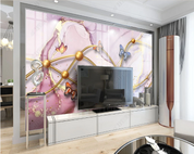 3D Watercolour Butterfly Wave Wall Mural Wallpaper YXL 1469