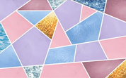 3D Marble Triangle Parallelogram Leaf Wall Mural Wallpaper YXL 1472
