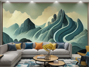 3D  Landscape Painting Bat Wall Mural Wallpaper YXL 1475