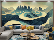 3D  Landscape Painting Bat Wall Mural Wallpaper YXL 1476