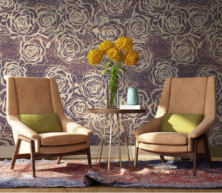 3D Flowers Rose Retro Wall Mural Wallpaper YXL 1498