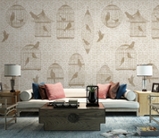 3D Animal Bird Birdcage Wall Mural Wallpaper YXL 1509