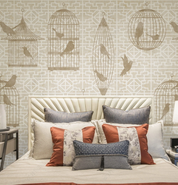 3D Animal Bird Birdcage Wall Mural Wallpaper YXL 1509