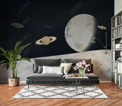 3D Starry Sky The Earth Moon Wall Mural Wallpaper YXL 1563