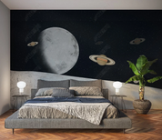 3D Starry Sky The Earth Moon Wall Mural Wallpaper YXL 1563