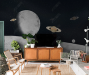3D Starry Sky The Earth Moon Wall Mural Wallpaper YXL 1563