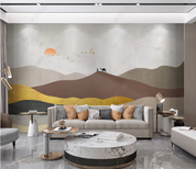 3D Scenery Mountain Bird Sunrise Person Camel Wall Mural Wallpaper YXL 1582