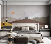 3D Scenery Mountain Bird Sunrise Person Camel Wall Mural Wallpaper YXL 1582