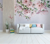 3D Floral Pink Greenery Wall Mural Wallpaper YXL 1585