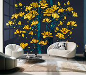 3D Floral  Magnolia Flower Yellow Wall Mural Wallpaper YXL 1603