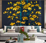 3D Floral  Magnolia Flower Yellow Wall Mural Wallpaper YXL 1603