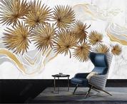 3D Plant Palm Wave Wall Mural Wallpaper YXL 1613