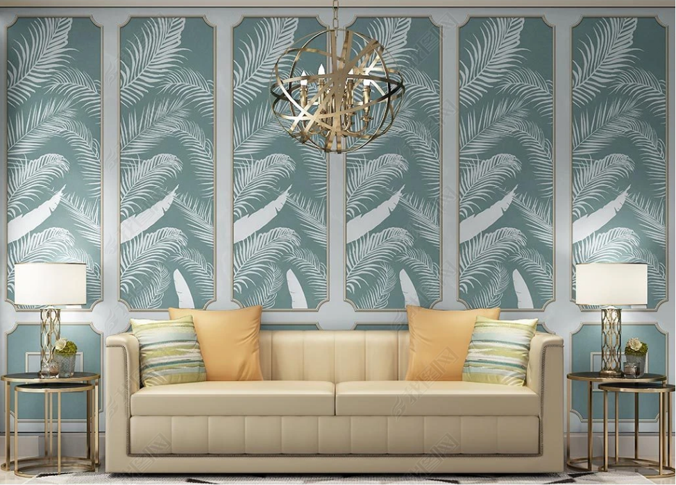3D Feather Relief Relief Parapet Wall Mural Wallpaper YXL 1620