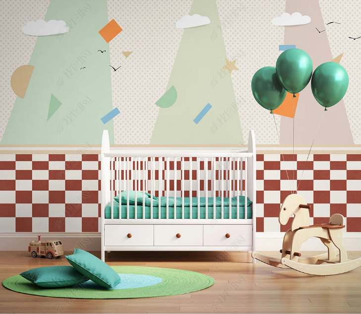 3D Geometric Triangle Rectangle Cloud Wall Mural Wallpaper YXL 1624