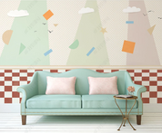 3D Geometric Triangle Rectangle Cloud Wall Mural Wallpaper YXL 1624