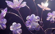 3D Floral Crystal Violet Wall Mural Wallpaper YXL 1673