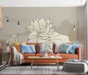 3D  Freehand Sketching Lotus Wall Mural Wallpaper YXL 94- Jess Art Decoration