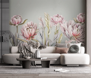 3D Freehand Sketching Floral Leaf Flowers And Plants Wall Mural Wallpaper YXL 111- Jess Art Decoration